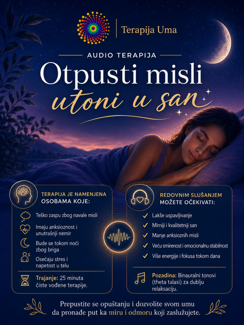 AUDIO TERAPIJA “OTPUSTI MISLI, UTONI U SAN” - Slika 2